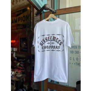 画像: SIXHELMETS CHOPPERS T-SHIRT DRAWN BY POTS DESIGN WHITE