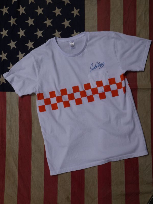 画像3: sixhelmets checker line pocket t-shirｔ orange×blue