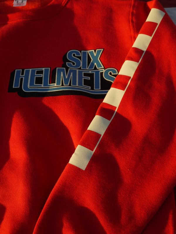 画像4: sixhelmets checker sleeve sweat shirt red×white