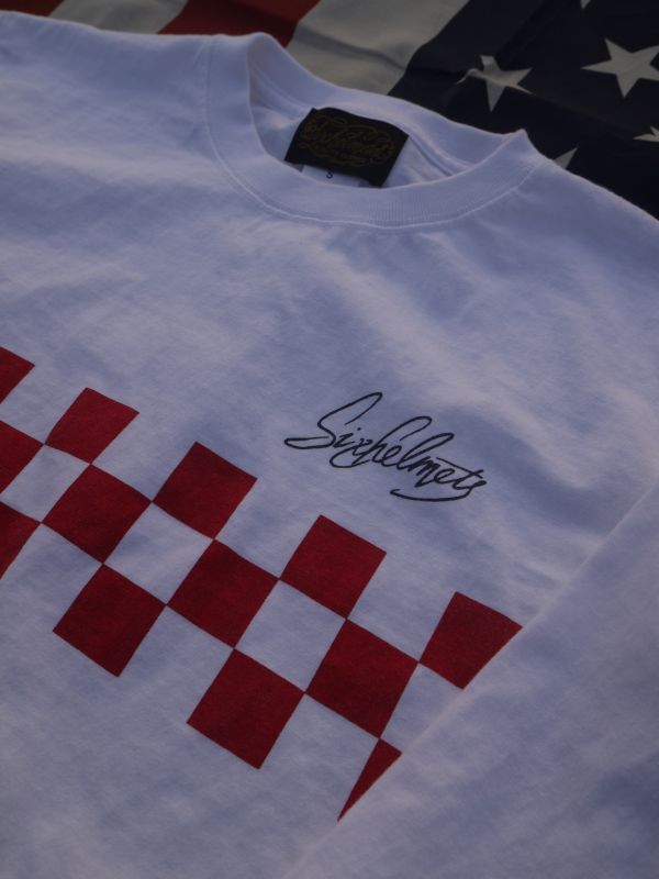 画像4: sixhelmets checker line long sleeve t-shirt white×red
