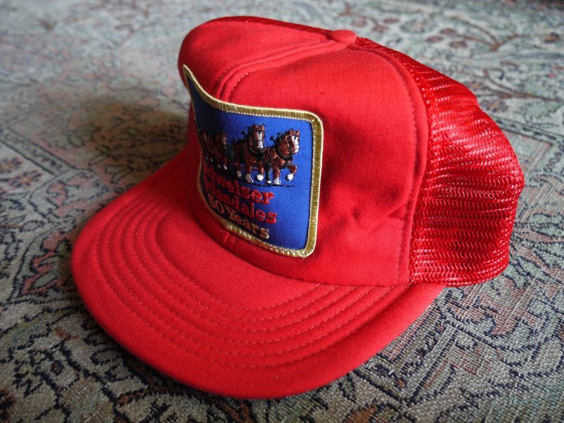 画像1: BUDWEISER CLYDESDALES 50 YEARS USA MADE VTG CAP RED