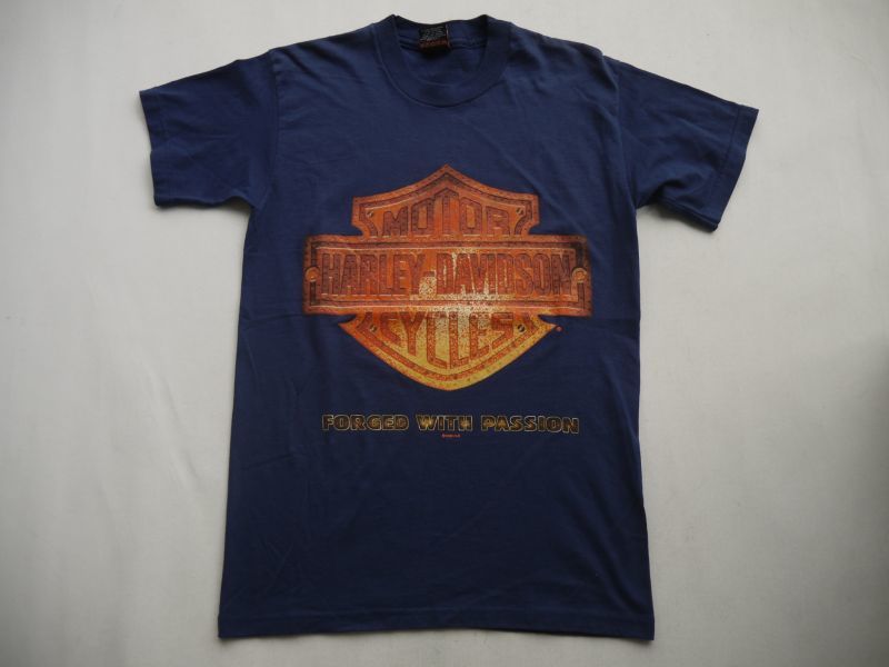 画像1: HARLEY DAVIDSON EORGED WITH PASSION VTG T-SHIRT NAVY S