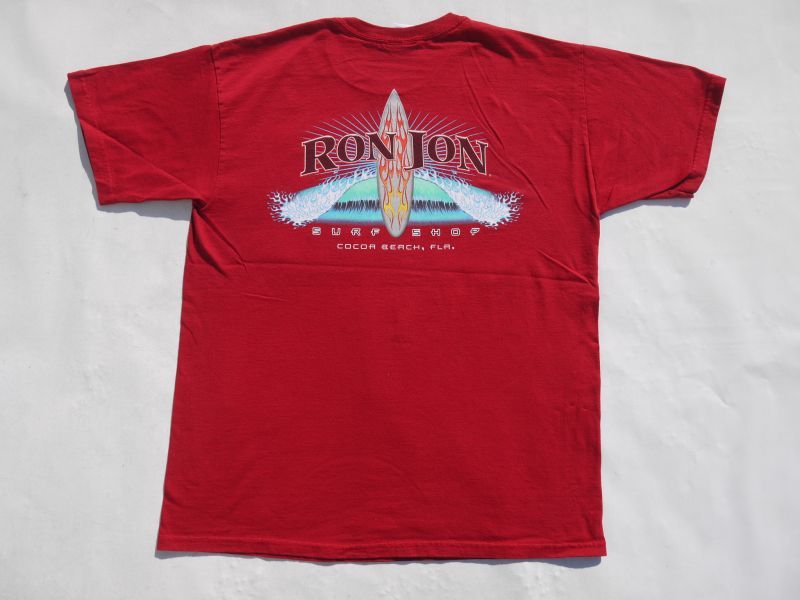 画像1: RON JON SURF SHOP COCOA BEACH FLA VTG T-SHIRT WINE RED L