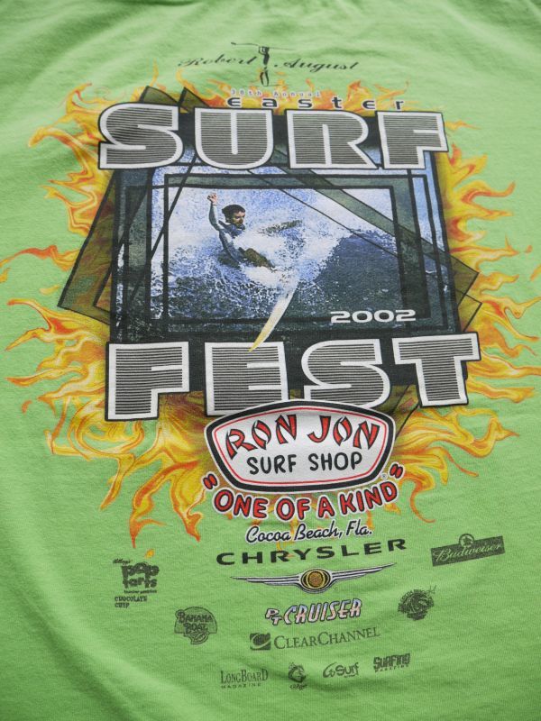 画像2: RON JON SURF SHOP ONE OF A KIND 38TH ANNUAL EASTER SURF FEST VTG T-SHIRT YELLOW GREEN M