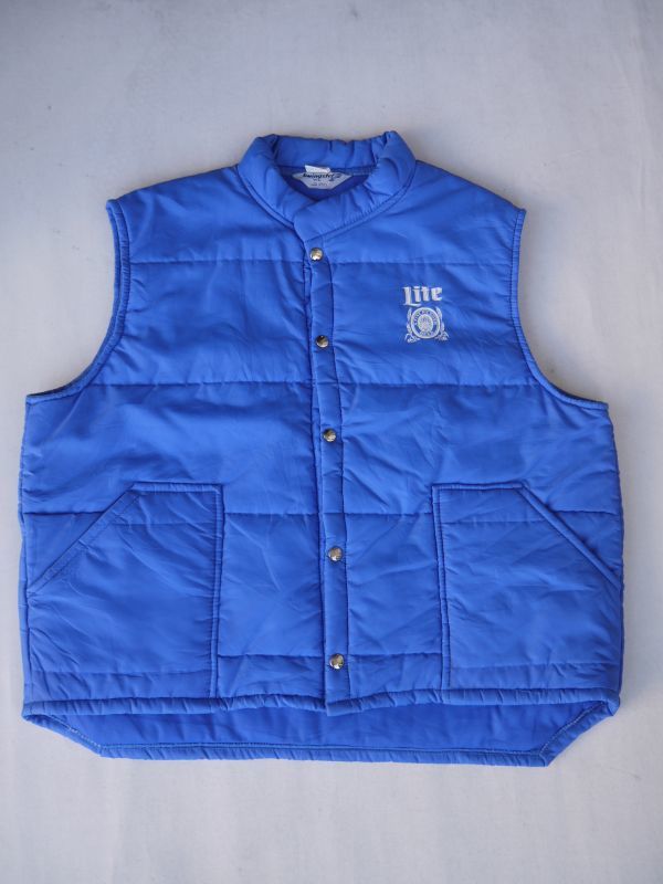 画像1: LITE BEER VTG PUFFY VEST LIGHTBLUE XL