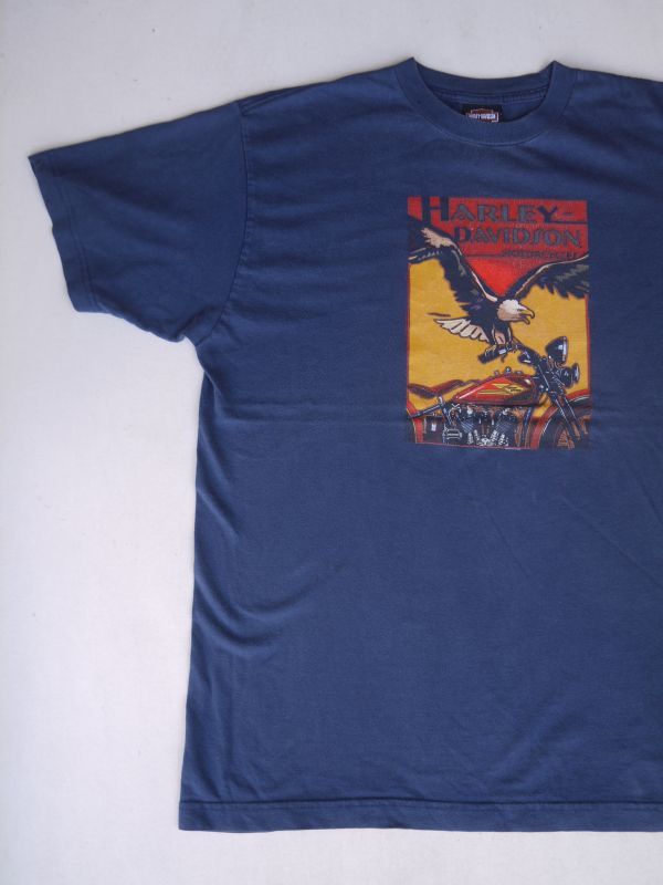 画像1: HARLEYDAVIDSON CONCORD,NH "LIVE FREE OR DIE" VTG T-SHIRT NAVY XL