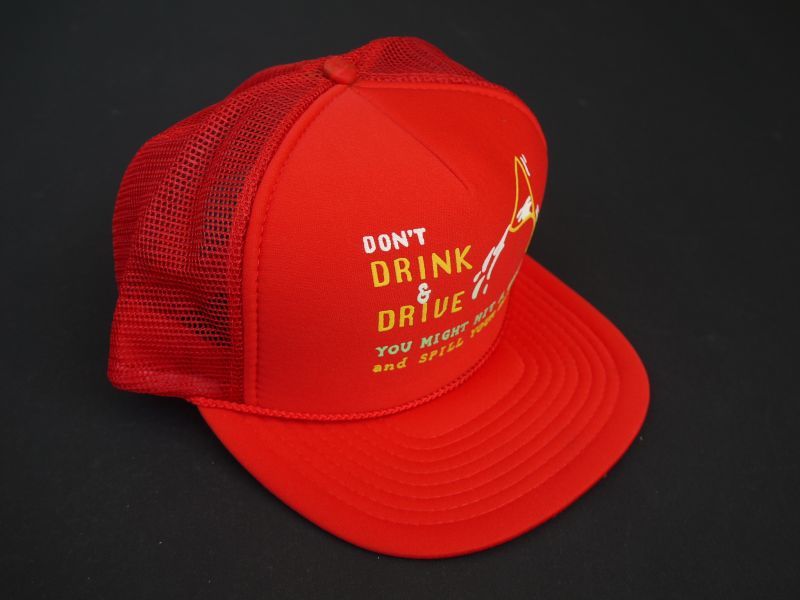 画像2: 80s CONTEMPORARY ADVERTISEMENT FUNNY TRUCKER SNAP BACK CAP RED (1)