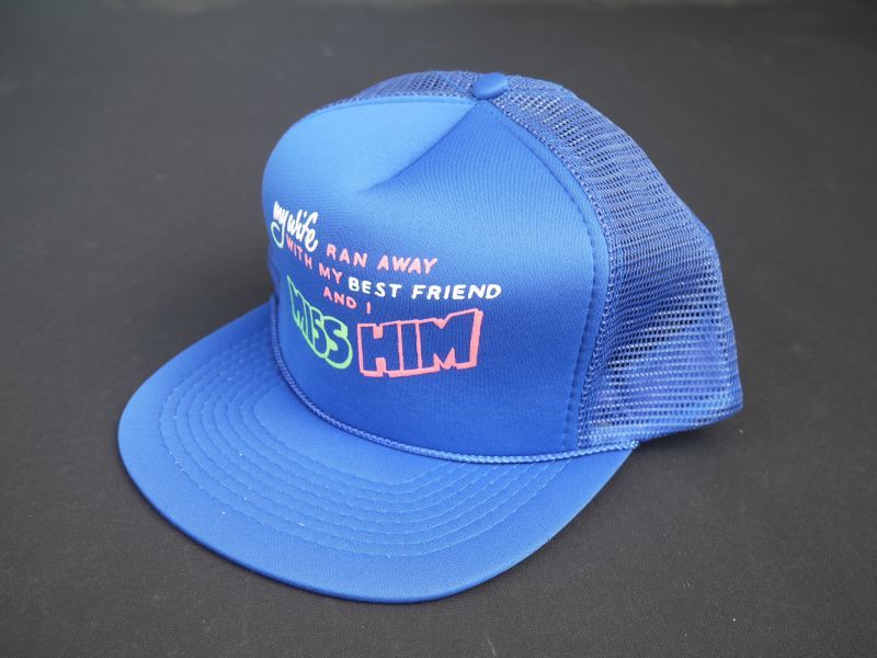 画像1: 80s CONTEMPORARY ADVERTISEMENT FUNNY TRUCKER SNAP BACK CAP BLUE (4)