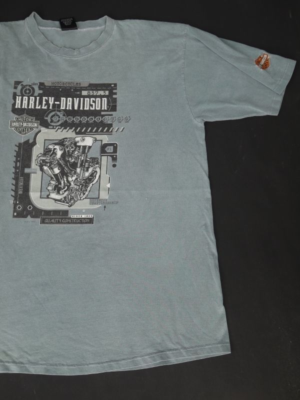 画像1: 1997 HARLEY DAVIDSON NUCKLE HEAD VTG T-SHIRT BLUE GRAY XL