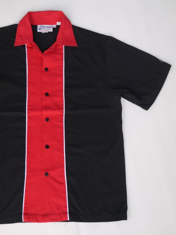 画像1: CRUISIN USA BURRY HAHERTY BOWLING SHIRT BLACK×RED M