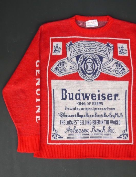 画像1: BUDWEISER SWESTER MADE IN USA RED L 