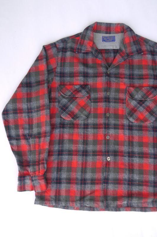 画像1: SPORTSMAN VTG WOOL SHIRT LIGHT RED×GRAY×BLACK M