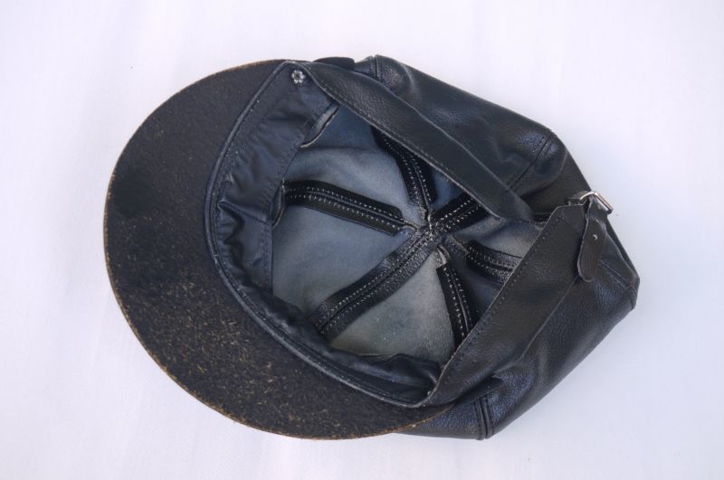 画像4: HARLEY DAVIDSON VTG LEATHER CAPTAIN HAT BLACK