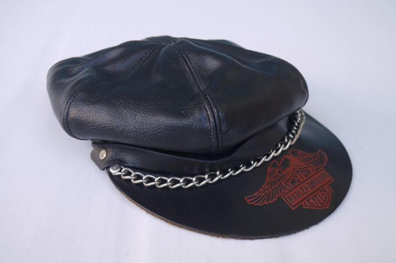 画像2: HARLEY DAVIDSON VTG LEATHER CAPTAIN HAT BLACK