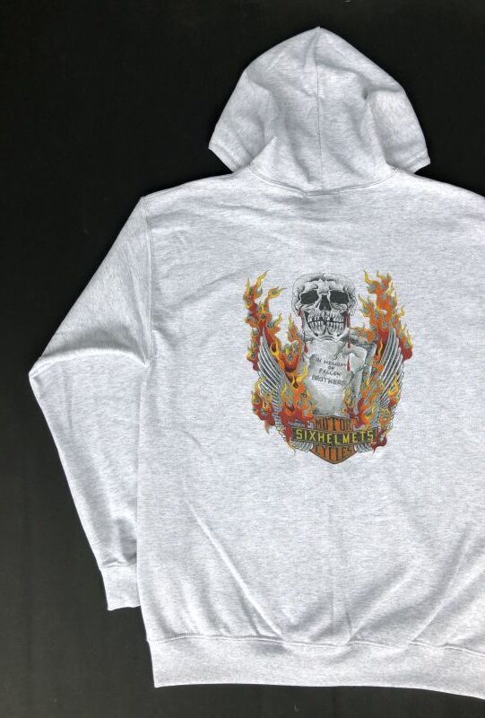 画像1: SIXHELMETS MC " IN MEMORY OF FALLEN BROTHERS" ZIPUP HOODIE GRAY