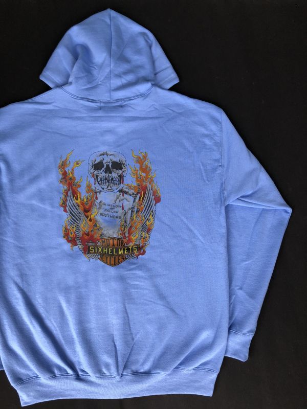 画像2: SIXHELMETS MC " IN MEMORY OF FALLEN BROTHERS" ZIPUP HOODIE SAXE BLUE