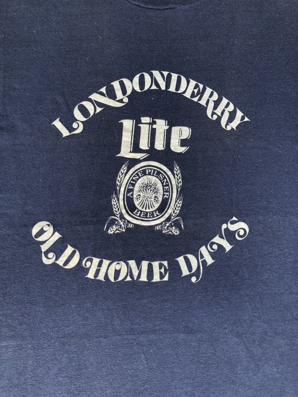 画像3: 70s LITE BEER LONDONDERRY OLD HOME DAYS VTG T-SHIRT NAVY S