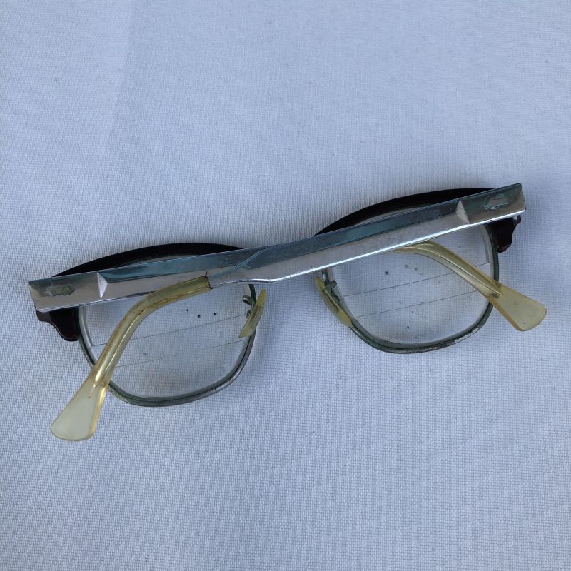 画像2: 60-70s AMERICAN OPTICAL VTG BROW COMBINATION EYEWEAR BROWN 46-24