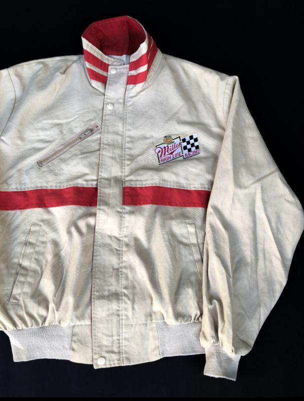 画像1: MILLER HIGH LIFE RACING VTG JACKET BY DON-JAC BEIGE L