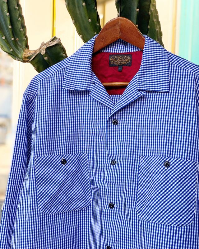 画像4: SIXHELMETS GINGHAM CHECK LONG SLEEVE SHIRT NAVY