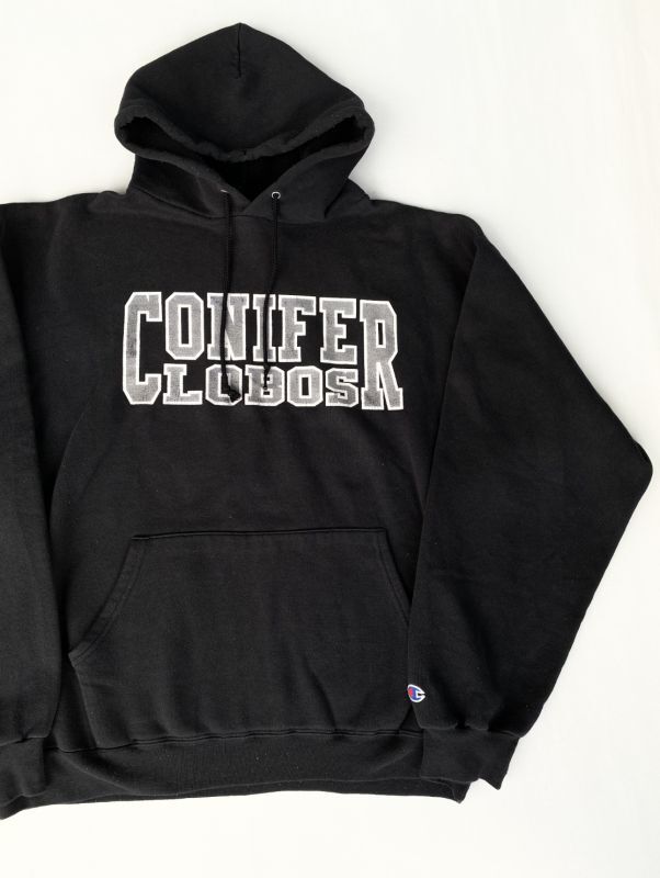 画像1: CHAMPION CONIFER LOBOS OLD HOODIE SWEATSHIRT BLACK L