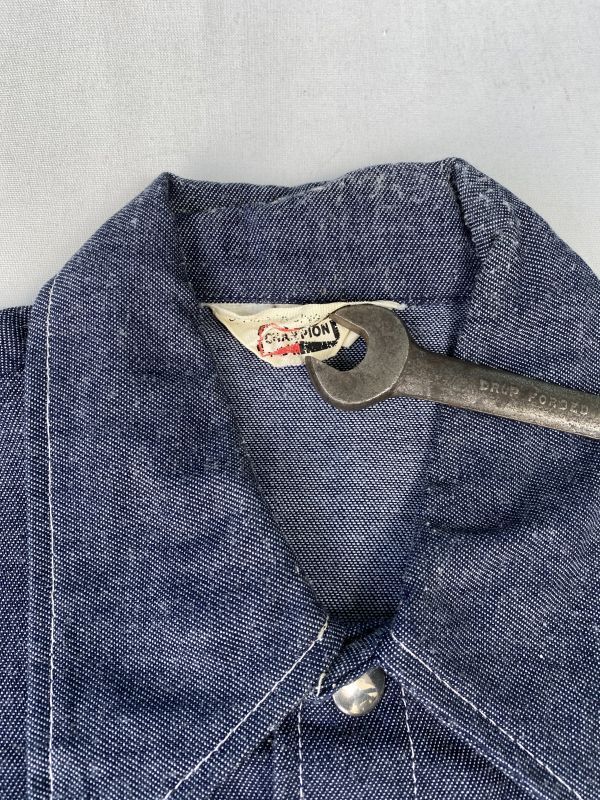 画像3: CHAMPION SPARK PLUG OFFICIAL VTG DENIM SHIRT SM