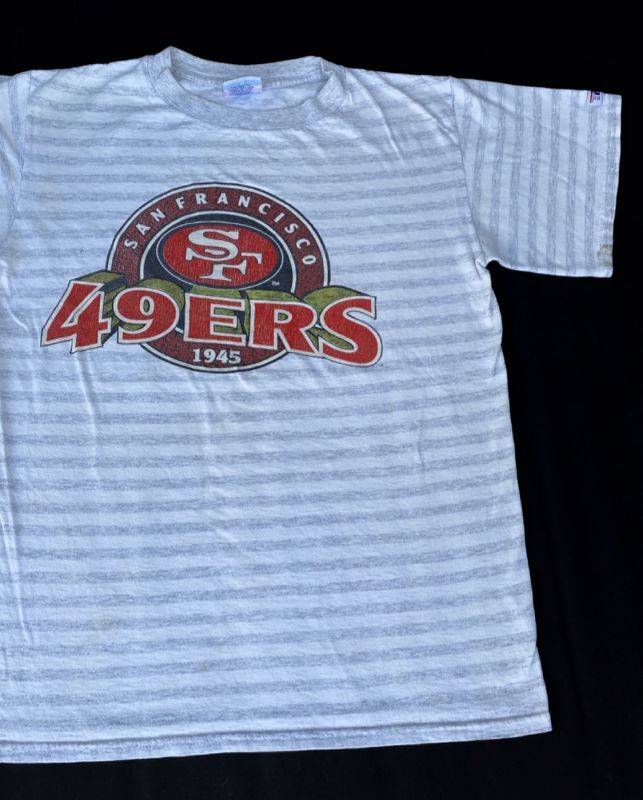 画像1: SAN FRANCISCO 49ERS VTG BORDER T-SHIRT GRAY×WHITE M