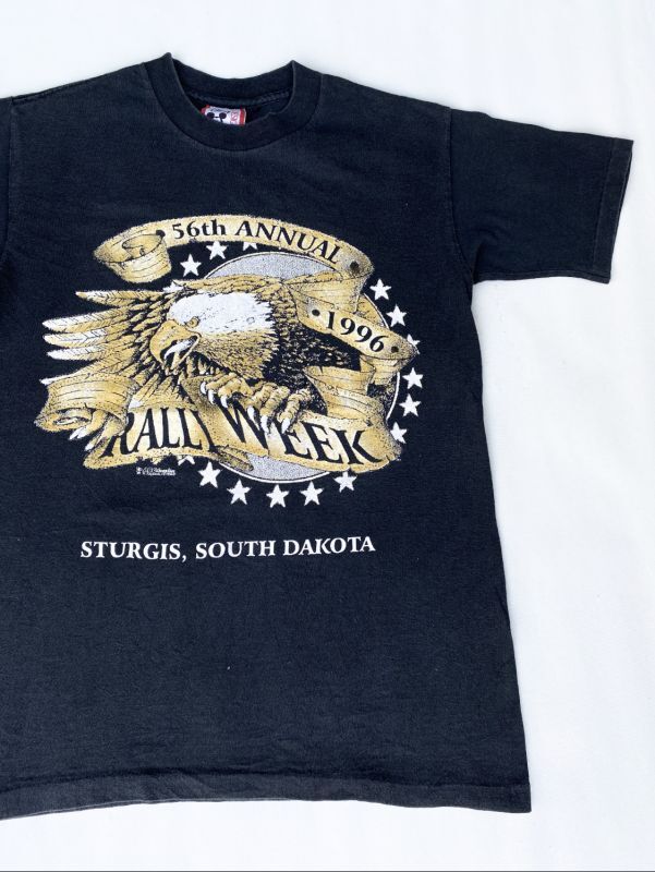 画像1: 1996 STURGIS 56TH ANNUAL RALLY WEEK VTG T-SHIRT BLACK XS