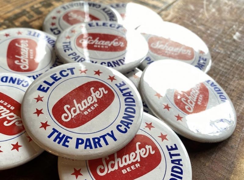 画像2: SCHAEFER BEER “THE PARTY CANDIDATE” VTG PINBACK