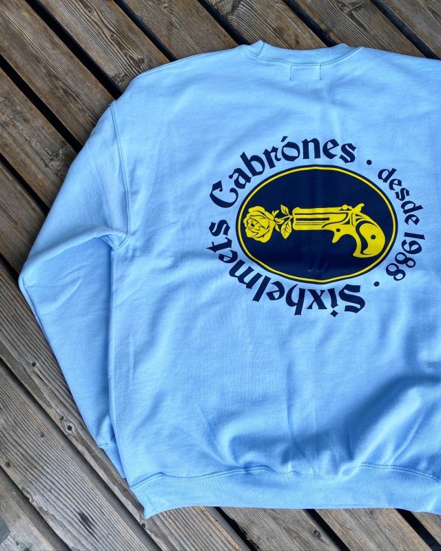 画像1: SIXHELMETS CABRONES SWEATSHIRT LIGHT BLUE