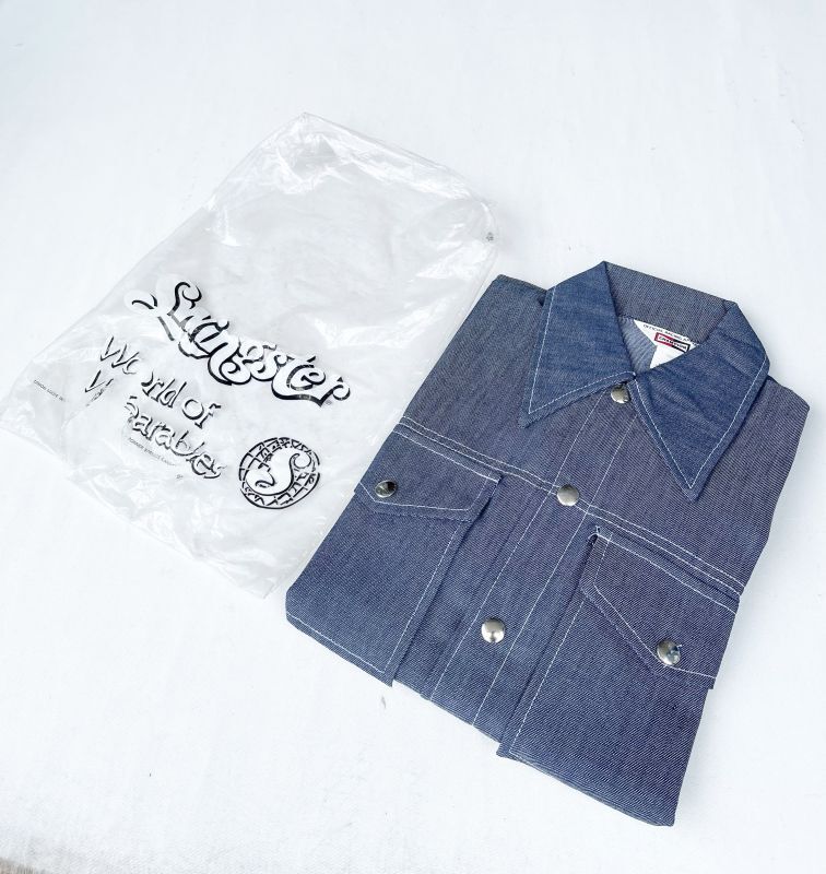 画像1: CHAMPION SPARK PLUG OFFICIAL VTG DENIM SHIRT XS