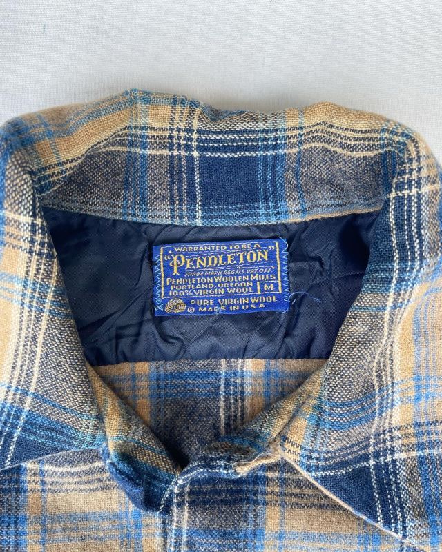 画像3: 70s PENDLETON VTG WOOL SHIRT BROWN×BLUE M