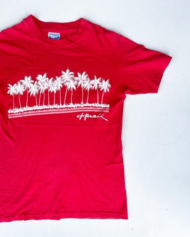 画像1: HAWAII VTG T-SHIRT RED M