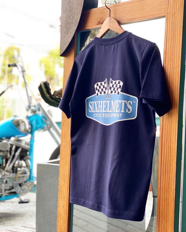 画像3: SIXHELMETS CYCLE EQUIPMENT CHECKER FLAG T-SHIRT NAVY