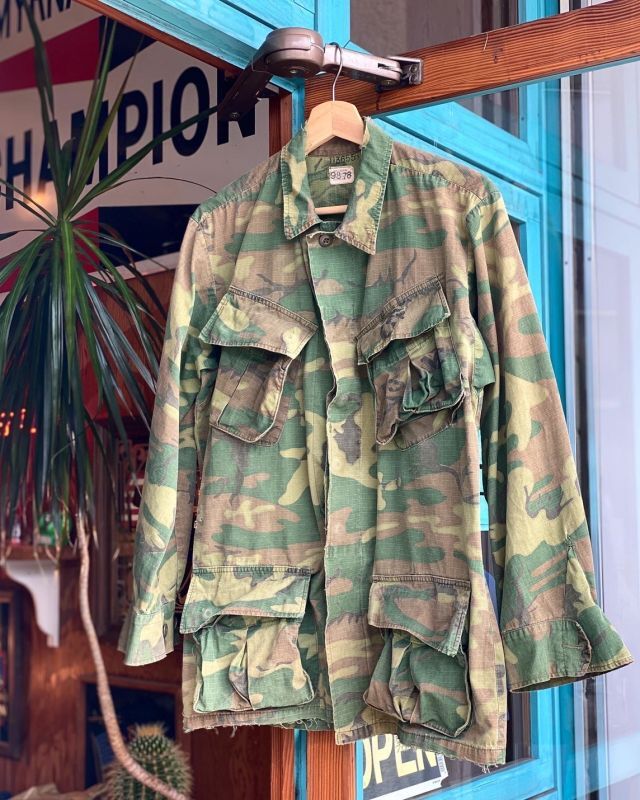 画像1: 60s USMC JUNGLE FATIGUE VTG JACKET S-REGULAR