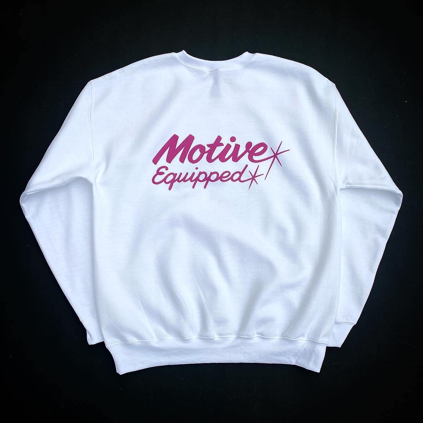 画像1: MOTIVE EQUIPPED CAP SWEATSHIRT WHITE×DARK PINK