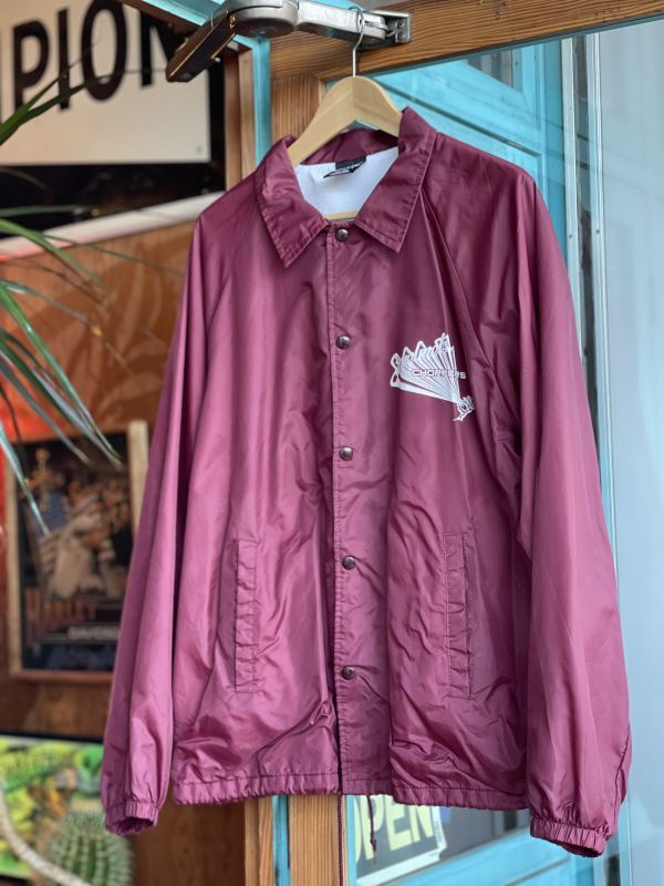 画像2: SIXHELMETS CHOPPERS DRAWN BY HOODOOMAN VTG COACH JACKET WINE RED XL