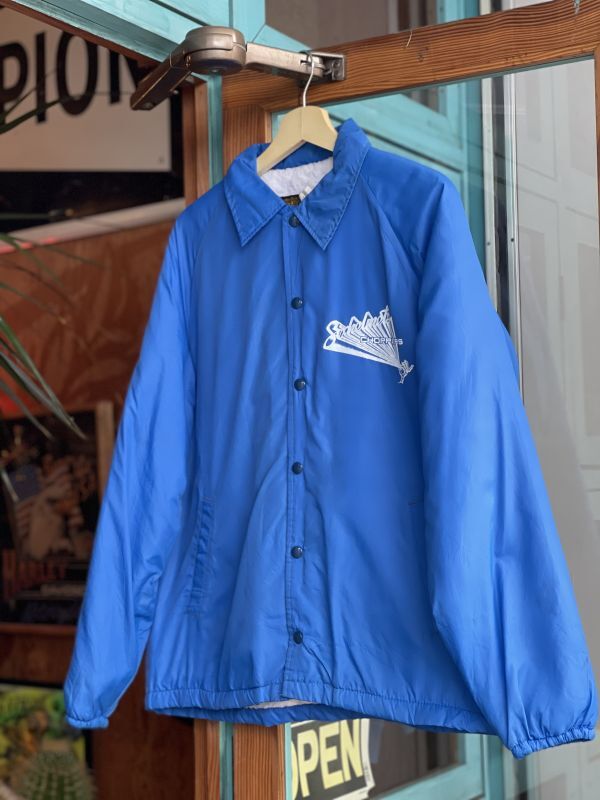 画像2: SIXHELMETS CHOPPERS DRAWN BY HOODOOMAN VTG COACH JACKET BLUE M