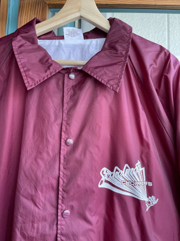 画像3: SIXHELMETS CHOPPERS DRAWN BY HOODOOMAN VTG COACH JACKET WINE RED XL