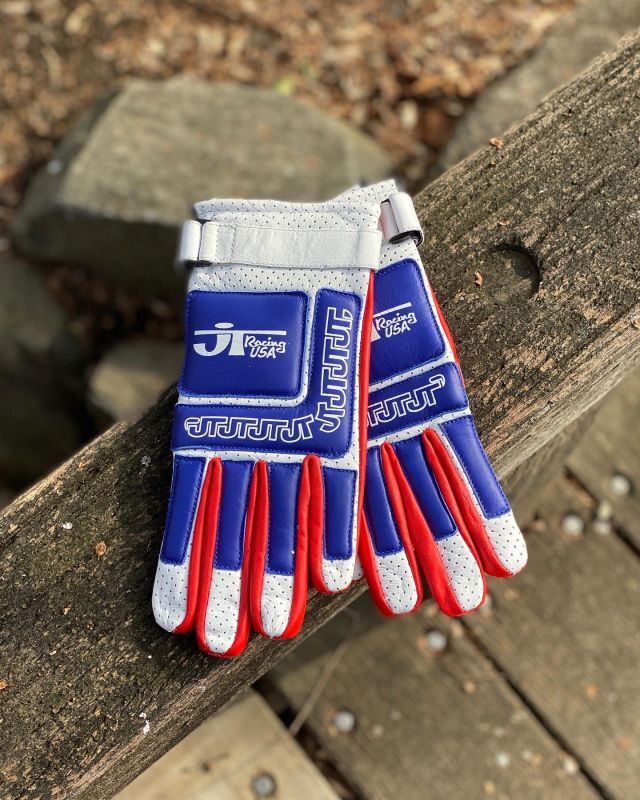 画像1: JT RACING USA MX RACING GLOVE WHITE×RED×BLUE