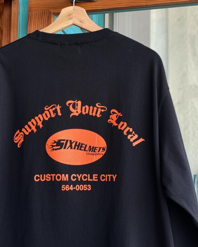 画像3: SIXHELMETS CHOPPERS “SUPPORT YOUR LOCAL” L/S T-SHIRT BLACK×ORANGE