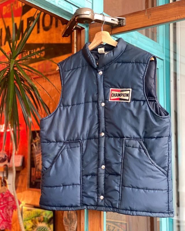 70s CHAMPION SPARK PLUGS OFFICIAL VTG RACING PUFFY VEST L ...