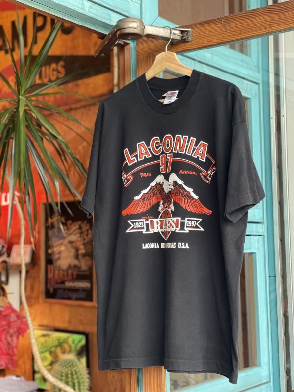 画像1: 1986 HARLEY DAVIDSON LACONIA VTG T-SHIRT BLACK XL