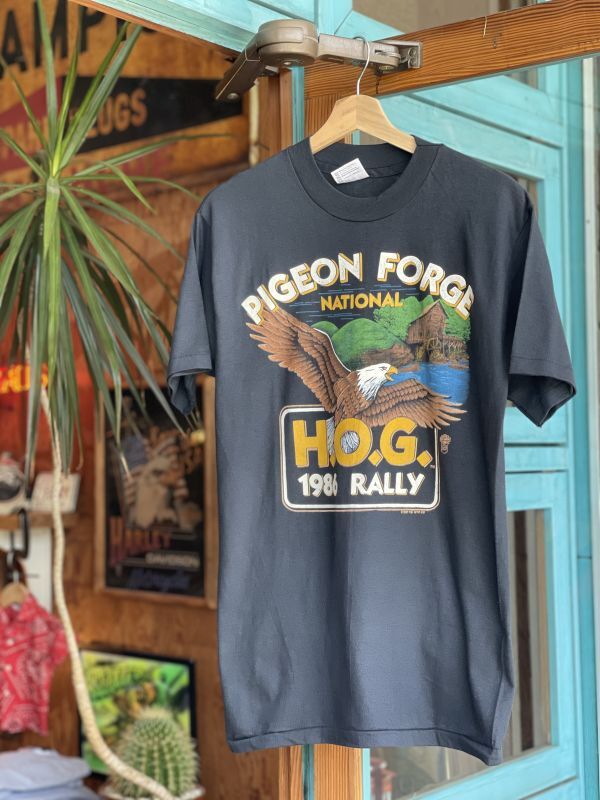 画像1: 1986 HARLEY DAVIDSON PIGEON FORGE VTG T-SHIRT BLACK M