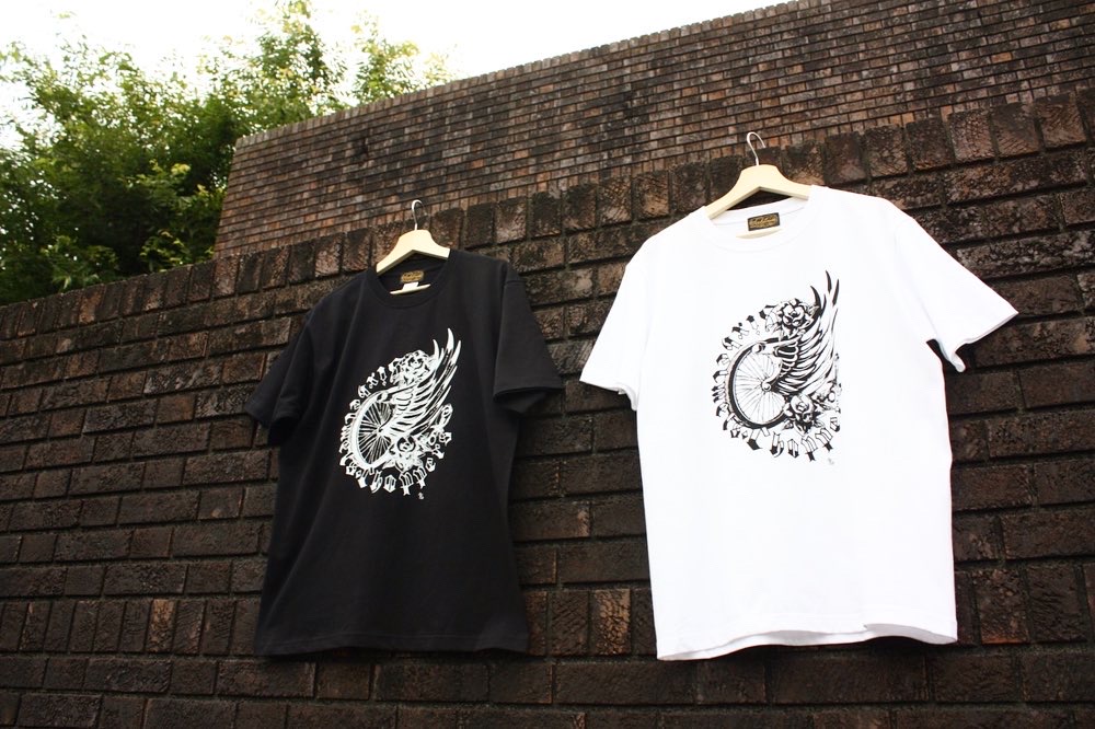 画像2: SIXHELMETS CHOPPERS FLYING WHEEL T-SHIRT BLACK DRAWN BY BOULEVARD FEVER ART