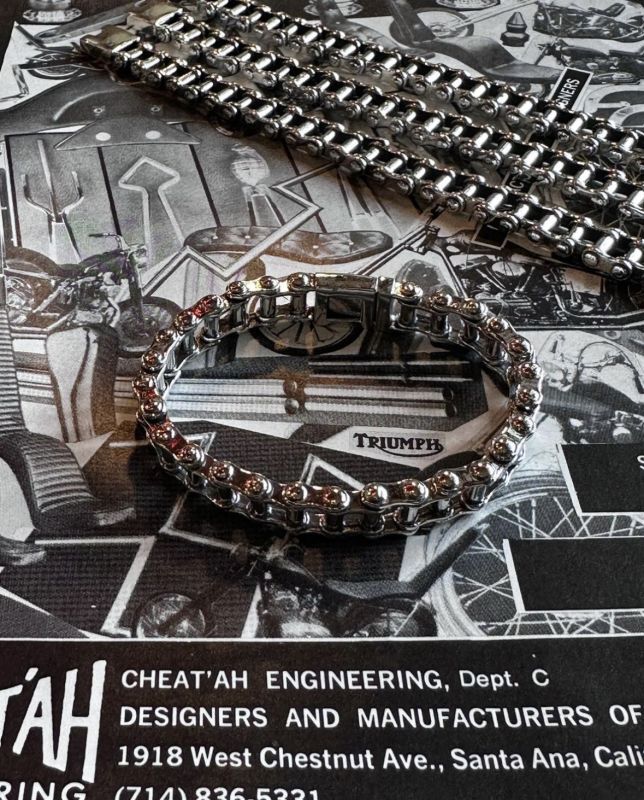 画像1: MOTORCYCLE CHAIN BRACELET STERLING SILVER 925