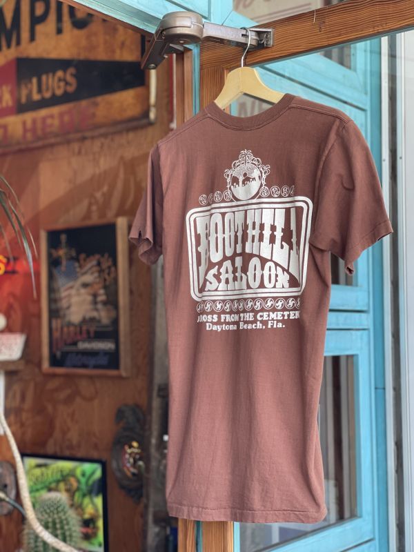 画像1: 90s BOOTHILL SALOON VTG POCKET T-SHIRT BROWN