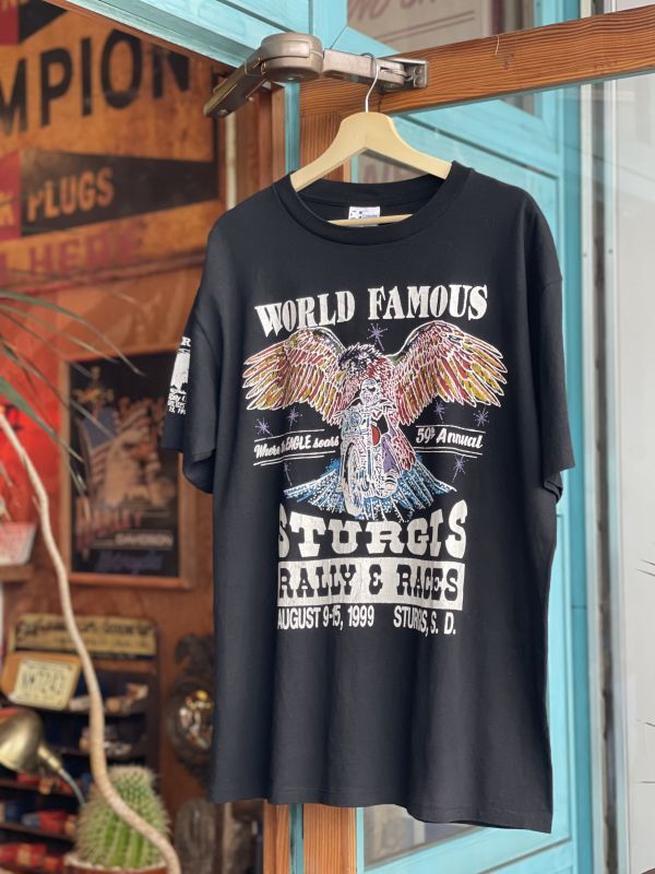 画像1: 1999 WORLD FAMOUS STURGIS  RALLY AND RACES VTG T-SHIRT BLACK XL