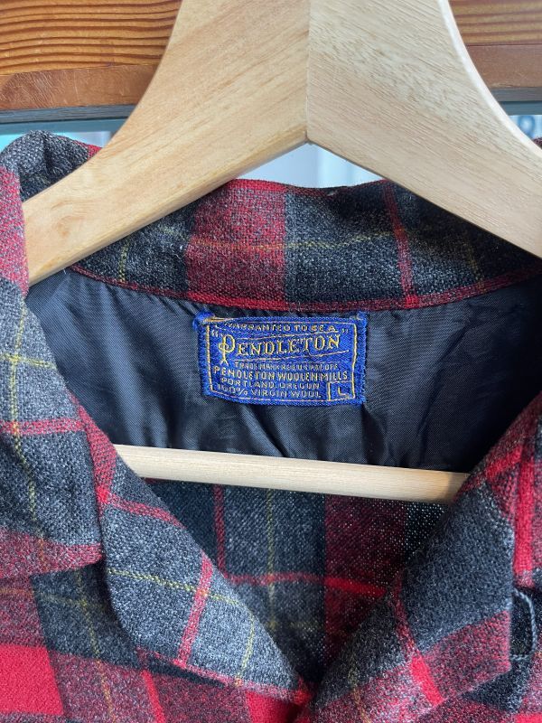 画像3: 50s PENDLETON VTG WOOL SHIRT RED×BLACK L