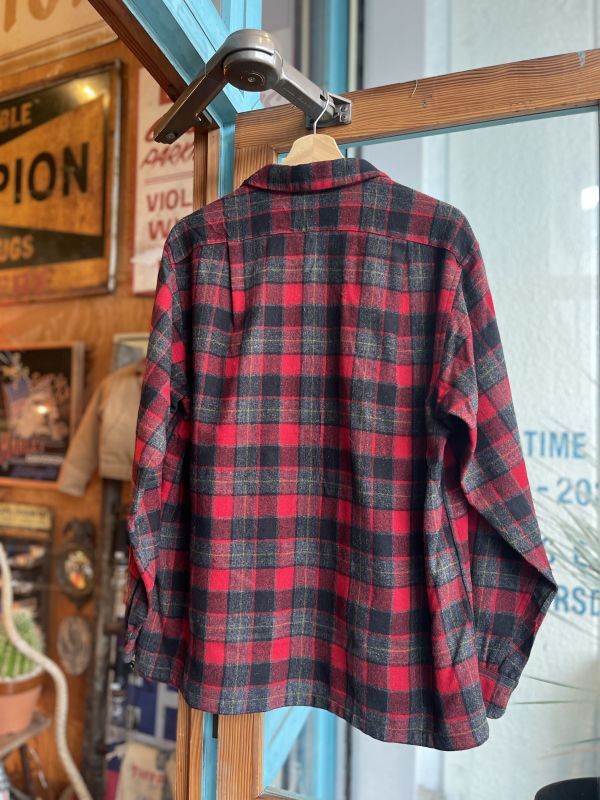 画像2: 50s PENDLETON VTG WOOL SHIRT RED×BLACK L